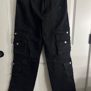 Fashion Nova Black Cargo Pants